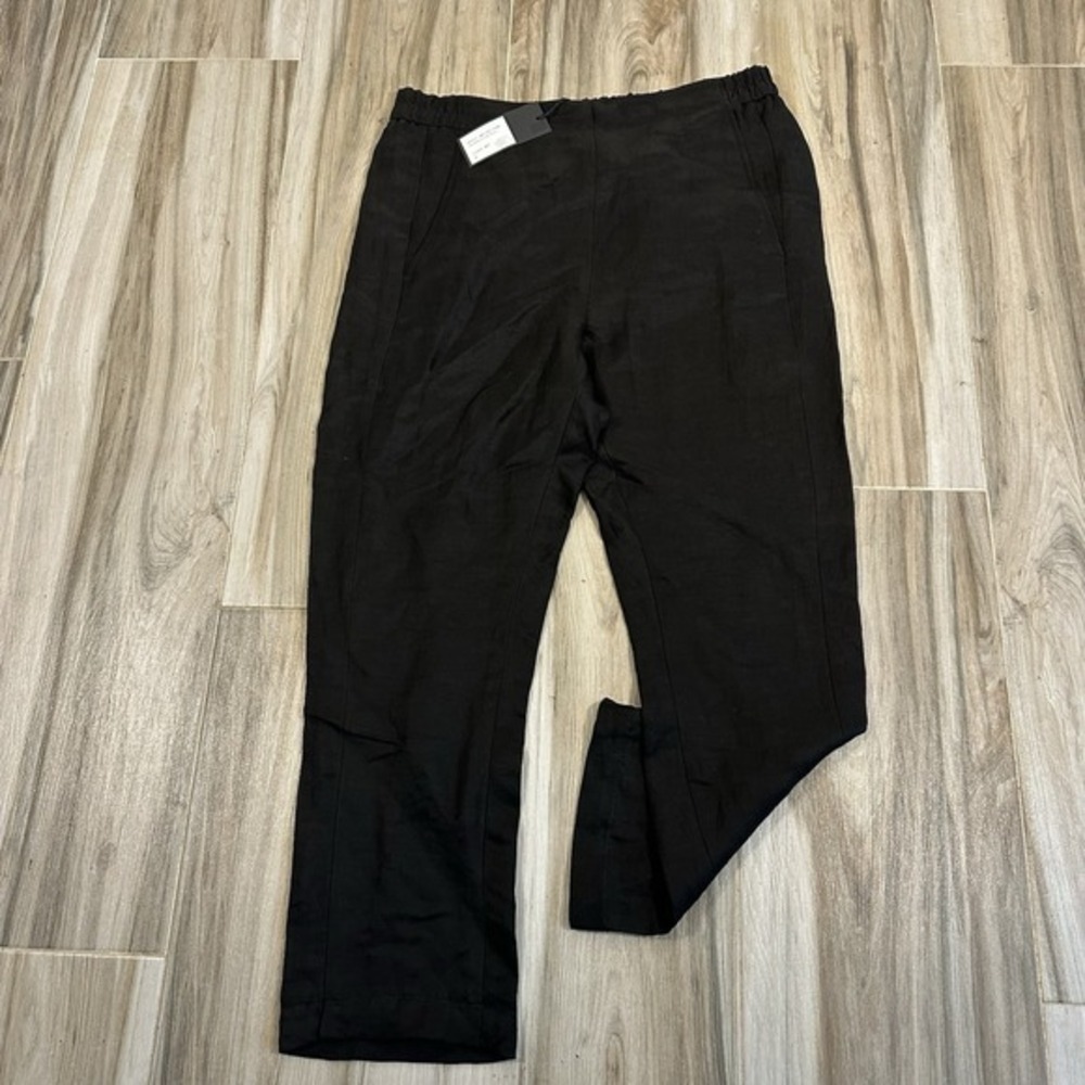 NWT Ann Demeulemeester Trousers Crop Black Linen Blend FR 42, US 10‎ Relaxed